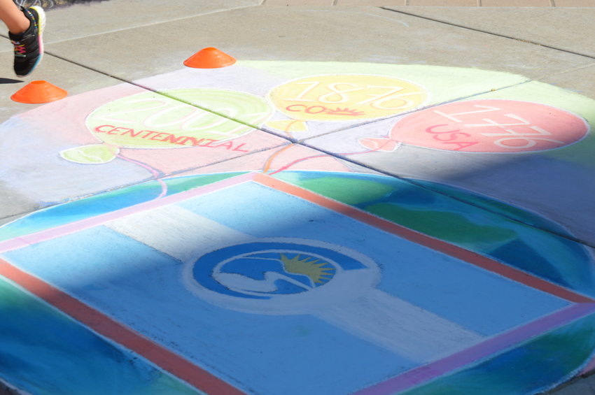 Artwork created by Krupa Shah as part of the Centennial Chalk Art Festival at The Streets at SouthGlenn.